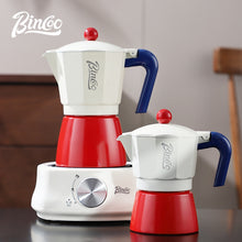 BINCOO Single Valve Moka Pot Extractor Coffee Maker Hand Grinder Coffee Maker Set Home Small Brewing Coffee Pot Suitable for Office Outdoor Traveling 3Cups 6Cups