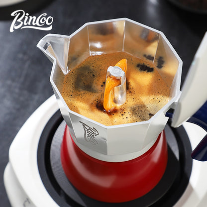 BINCOO Single Valve Moka Pot Extractor Coffee Maker Hand Grinder Coffee Maker Set Home Small Brewing Coffee Pot Suitable for Office Outdoor Traveling 3Cups 6Cups