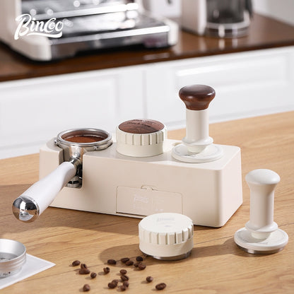 BINCOO Threaded Tamper Italian Elastic Force Tamper with Wooden Handle Coffee Utensil 51MM/58MM