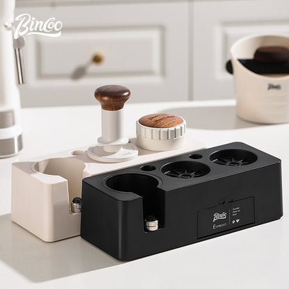 BINCOO Threaded Tamper Italian Elastic Force Tamper with Wooden Handle Coffee Utensil 51MM/58MM