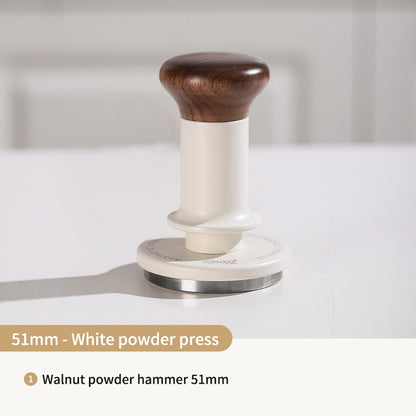 BINCOO Threaded Tamper Italian Elastic Force Tamper with Wooden Handle Coffee Utensil 51MM/58MM