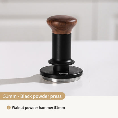 BINCOO Threaded Tamper Italian Elastic Force Tamper with Wooden Handle Coffee Utensil 51MM/58MM