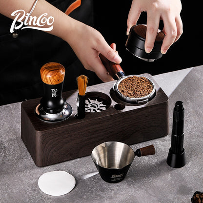 BINCOO Multifunctional Coffee Press Base Coffee Cracker Box Espresso Bar Press Hammer Set Coffee Machine Utensils 51MM/58MM
