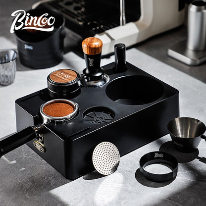 BINCOO Multifunctional Coffee Press Base Coffee Cracker Holder Coffee Presser Cloth Powder Set Espresso Machine Utensils 51MM/58MM
