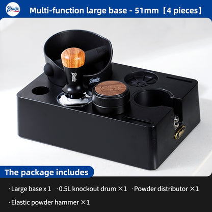BINCOO Multifunctional Coffee Press Base Coffee Cracker Holder Coffee Presser Cloth Powder Set Espresso Machine Utensils 51MM/58MM