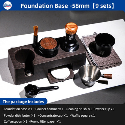 BINCOO Multifunctional Coffee Press Base Coffee Cracker Box Espresso Bar Press Hammer Set Coffee Machine Utensils 51MM/58MM