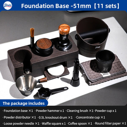 BINCOO Multifunctional Coffee Press Base Coffee Cracker Box Espresso Bar Press Hammer Set Coffee Machine Utensils 51MM/58MM