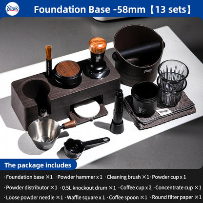 BINCOO Multifunctional Coffee Press Base Coffee Cracker Box Espresso Bar Press Hammer Set Coffee Machine Utensils 51MM/58MM