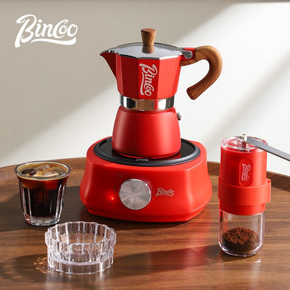 BINCOO Single Valve Moka Pot with Electric Ceramic Stove Coffee Maker Set Home Espresso Hand-brewed Coffee Pot Coffee Utensils 3Cups/6Cups