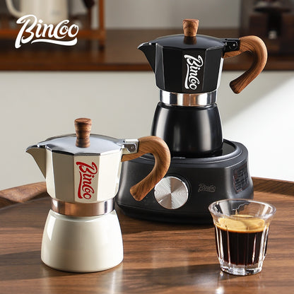 BINCOO Single Valve Moka Pot with Electric Ceramic Stove Coffee Maker Set Home Espresso Hand-brewed Coffee Pot Coffee Utensils 3Cups/6Cups