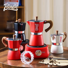 BINCOO Single Valve Moka Pot with Electric Ceramic Stove Coffee Maker Set Home Espresso Hand-brewed Coffee Pot Coffee Utensils 3Cups/6Cups