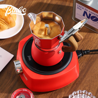 BINCOO Single Valve Moka Pot with Electric Ceramic Stove Coffee Maker Set Home Espresso Hand-brewed Coffee Pot Coffee Utensils 3Cups/6Cups