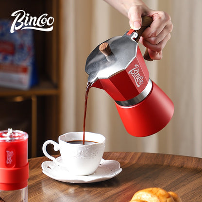 BINCOO Single Valve Moka Pot with Electric Ceramic Stove Coffee Maker Set Home Espresso Hand-brewed Coffee Pot Coffee Utensils 3Cups/6Cups