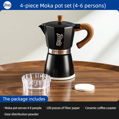 BINCOO Single Valve Moka Pot with Electric Ceramic Stove Coffee Maker Set Home Espresso Hand-brewed Coffee Pot Coffee Utensils 3Cups/6Cups