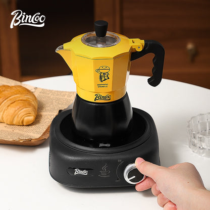 BINCOO Double Valve Moka Pot Home Espresso Small Hand Brew Coffee Pot Set Coffee Machine Appliances 2Cups