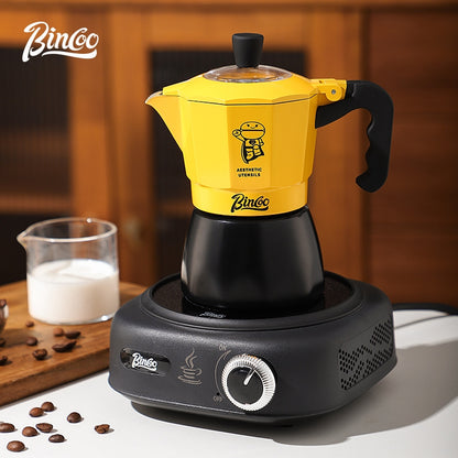 BINCOO Double Valve Moka Pot Home Espresso Small Hand Brew Coffee Pot Set Coffee Machine Appliances 2Cups
