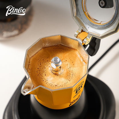 BINCOO Double Valve Moka Pot Home Espresso Small Hand Brew Coffee Pot Set Coffee Machine Appliances 2Cups