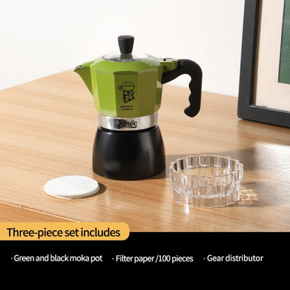 BINCOO Double Valve Moka Pot Home Espresso Small Hand Brew Coffee Pot Set Coffee Machine Appliances 2Cups