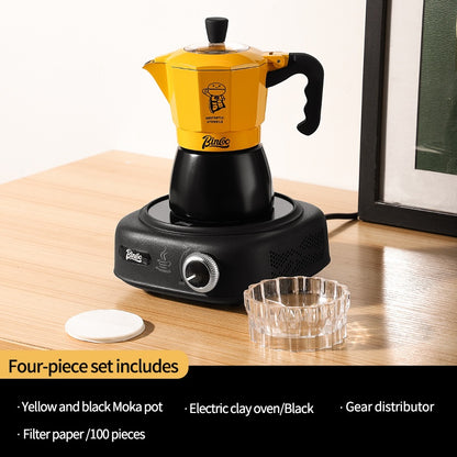 BINCOO Double Valve Moka Pot Home Espresso Small Hand Brew Coffee Pot Set Coffee Machine Appliances 2Cups