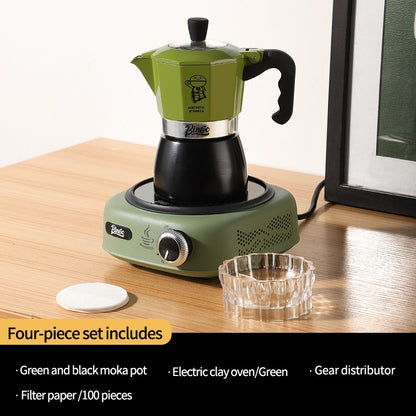 BINCOO Double Valve Moka Pot Home Espresso Small Hand Brew Coffee Pot Set Coffee Machine Appliances 2Cups