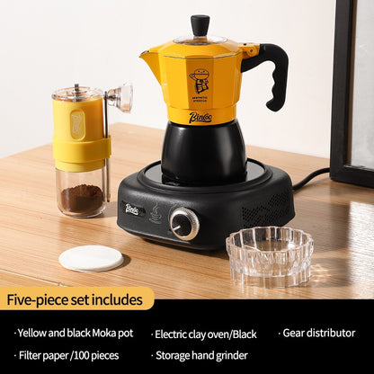 BINCOO Double Valve Moka Pot Home Espresso Small Hand Brew Coffee Pot Set Coffee Machine Appliances 2Cups