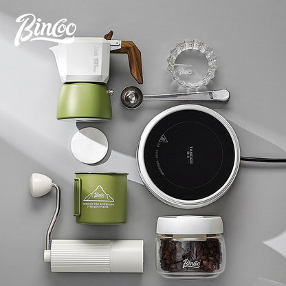 BINCOO Double Valve Moka Pot Espresso Pot Set Coffee Utensils Suitable for Household Outdoor Camping 2Cups