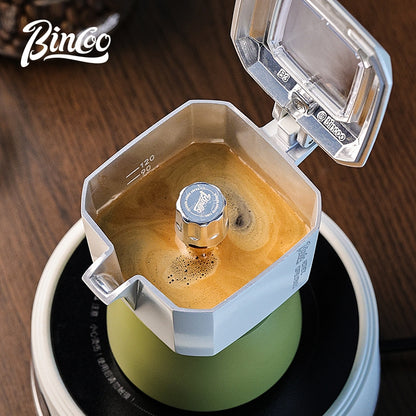 BINCOO Double Valve Moka Pot Espresso Pot Set Coffee Utensils Suitable for Household Outdoor Camping 2Cups