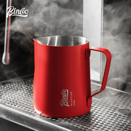 BINCOO Coffee Latte Art Jar Pointed Pull Flower Cup Milk Foam Cup Stainless Steel Coffee Pot 350ML/600ML