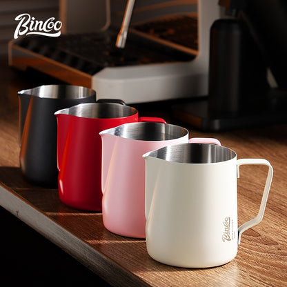 BINCOO Coffee Latte Art Jar Pointed Pull Flower Cup Milk Foam Cup Stainless Steel Coffee Pot 350ML/600ML