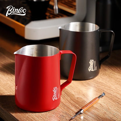 BINCOO Coffee Latte Art Jar Pointed Pull Flower Cup Milk Foam Cup Stainless Steel Coffee Pot 350ML/600ML