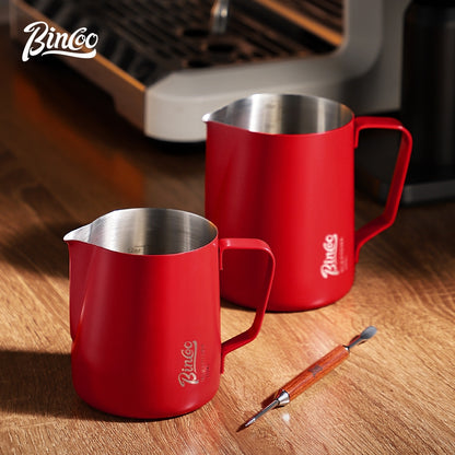 BINCOO Coffee Latte Art Jar Pointed Pull Flower Cup Milk Foam Cup Stainless Steel Coffee Pot 350ML/600ML
