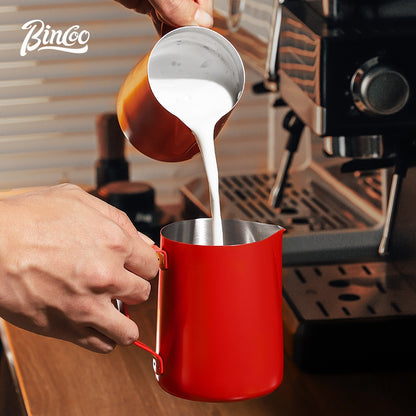 BINCOO Coffee Latte Art Jar Pointed Pull Flower Cup Milk Foam Cup Stainless Steel Coffee Pot 350ML/600ML