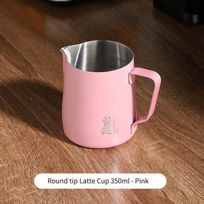 BINCOO Coffee Latte Art Jar Pointed Pull Flower Cup Milk Foam Cup Stainless Steel Coffee Pot 350ML/600ML