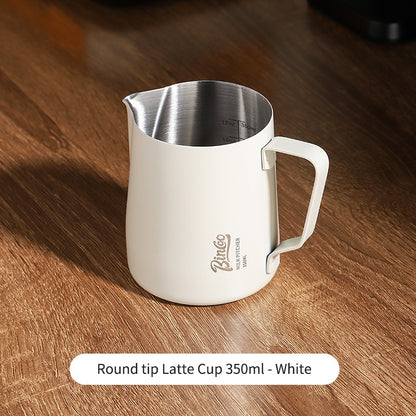 BINCOO Coffee Latte Art Jar Pointed Pull Flower Cup Milk Foam Cup Stainless Steel Coffee Pot 350ML/600ML