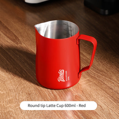 BINCOO Coffee Latte Art Jar Pointed Pull Flower Cup Milk Foam Cup Stainless Steel Coffee Pot 350ML/600ML