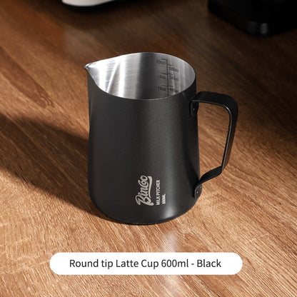 BINCOO Coffee Latte Art Jar Pointed Pull Flower Cup Milk Foam Cup Stainless Steel Coffee Pot 350ML/600ML