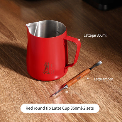 BINCOO Coffee Latte Art Jar Pointed Pull Flower Cup Milk Foam Cup Stainless Steel Coffee Pot 350ML/600ML