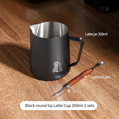 BINCOO Coffee Latte Art Jar Pointed Pull Flower Cup Milk Foam Cup Stainless Steel Coffee Pot 350ML/600ML