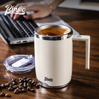 BINCOO Electric Mixing Cup 316 Stainless Steel Rechargeable Magnetic Fully Automatic Stirring Coffee Cup 400ML