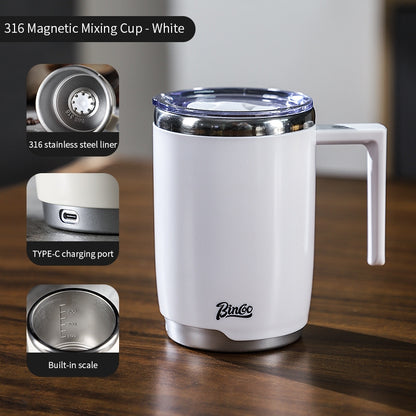 BINCOO Electric Mixing Cup 316 Stainless Steel Rechargeable Magnetic Fully Automatic Stirring Coffee Cup 400ML