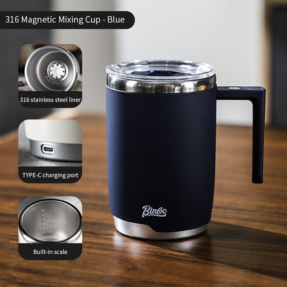 BINCOO Electric Mixing Cup 316 Stainless Steel Rechargeable Magnetic Fully Automatic Stirring Coffee Cup 400ML