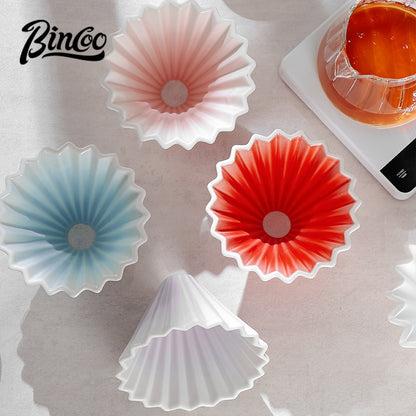 BINCOO Ceramic Filter Cup V60 Hand Brewed Coffee Pot Home Set Portable Outdoor Drip Filter Americano Coffee Sharing Pot