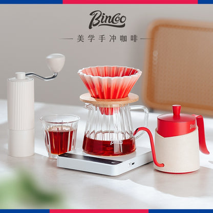 BINCOO Ceramic Filter Cup V60 Hand Brewed Coffee Pot Home Set Portable Outdoor Drip Filter Americano Coffee Sharing Pot