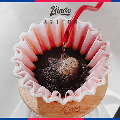 BINCOO Ceramic Filter Cup V60 Hand Brewed Coffee Pot Home Set Portable Outdoor Drip Filter Americano Coffee Sharing Pot