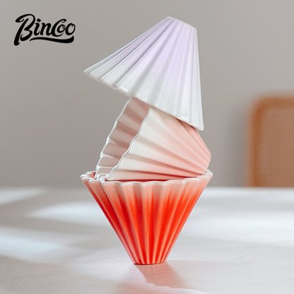 BINCOO Ceramic Filter Cup V60 Hand Brewed Coffee Pot Home Set Portable Outdoor Drip Filter Americano Coffee Sharing Pot