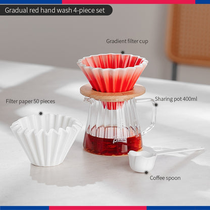 BINCOO Ceramic Filter Cup V60 Hand Brewed Coffee Pot Home Set Portable Outdoor Drip Filter Americano Coffee Sharing Pot