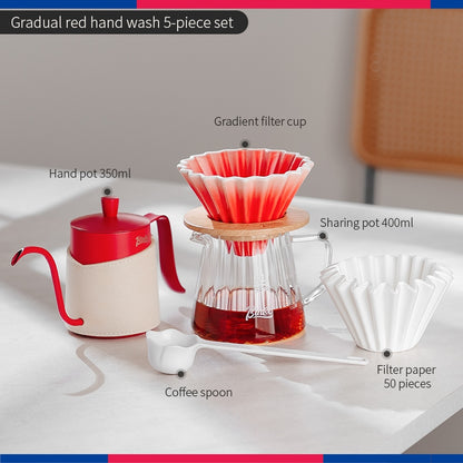BINCOO Ceramic Filter Cup V60 Hand Brewed Coffee Pot Home Set Portable Outdoor Drip Filter Americano Coffee Sharing Pot