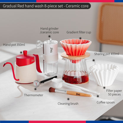 BINCOO Ceramic Filter Cup V60 Hand Brewed Coffee Pot Home Set Portable Outdoor Drip Filter Americano Coffee Sharing Pot