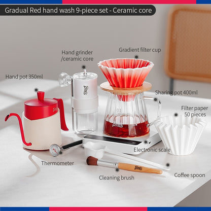 BINCOO Ceramic Filter Cup V60 Hand Brewed Coffee Pot Home Set Portable Outdoor Drip Filter Americano Coffee Sharing Pot