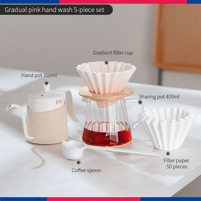 BINCOO Ceramic Filter Cup V60 Hand Brewed Coffee Pot Home Set Portable Outdoor Drip Filter Americano Coffee Sharing Pot